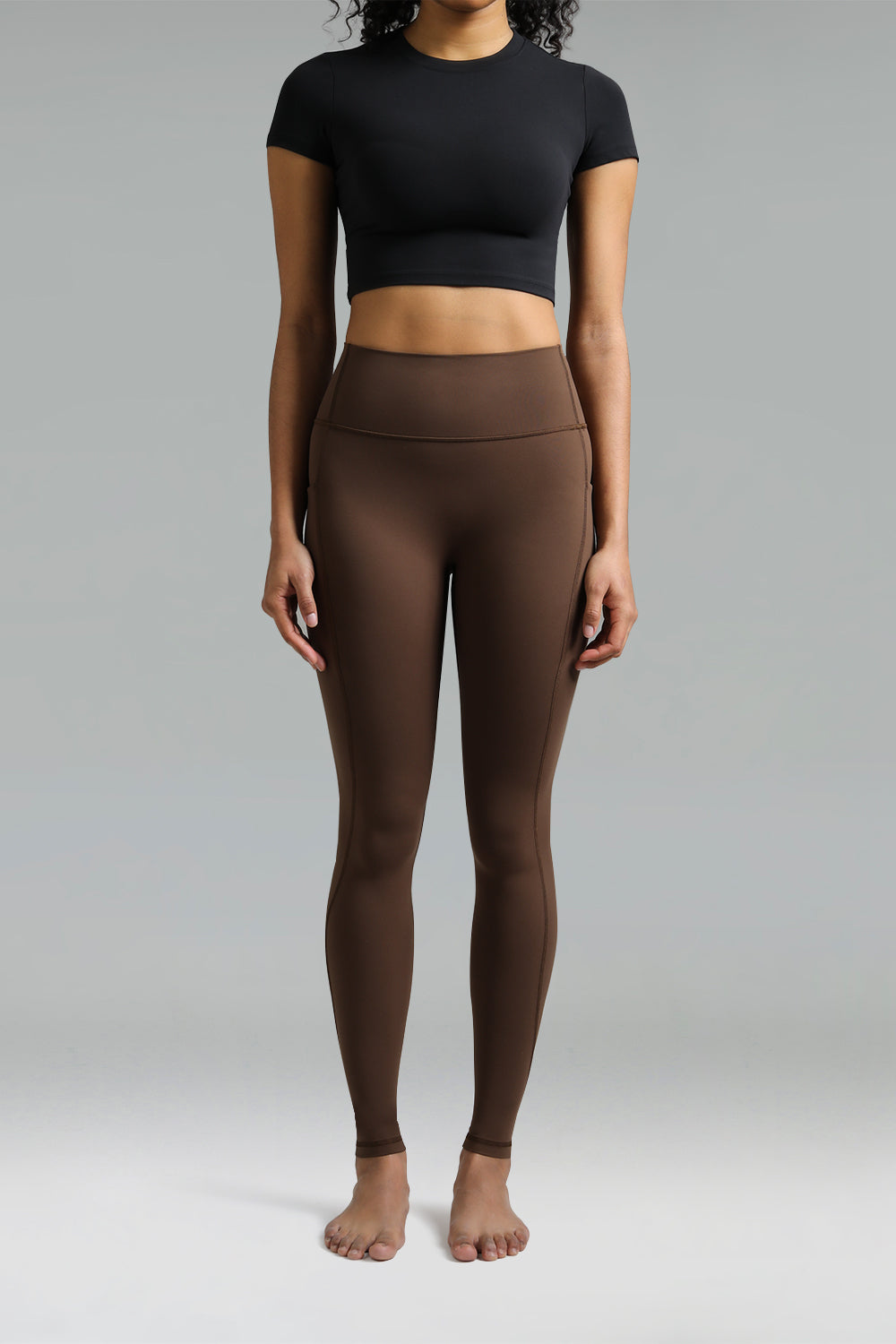 Dreamlux High Waisted No Front Seam Workout Full Length Leggings 28 w/Pockets