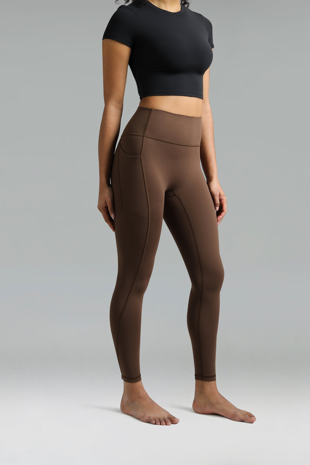 Dreamlux High Waisted No Front Seam Workout 7/8 Leggings w/Pockets