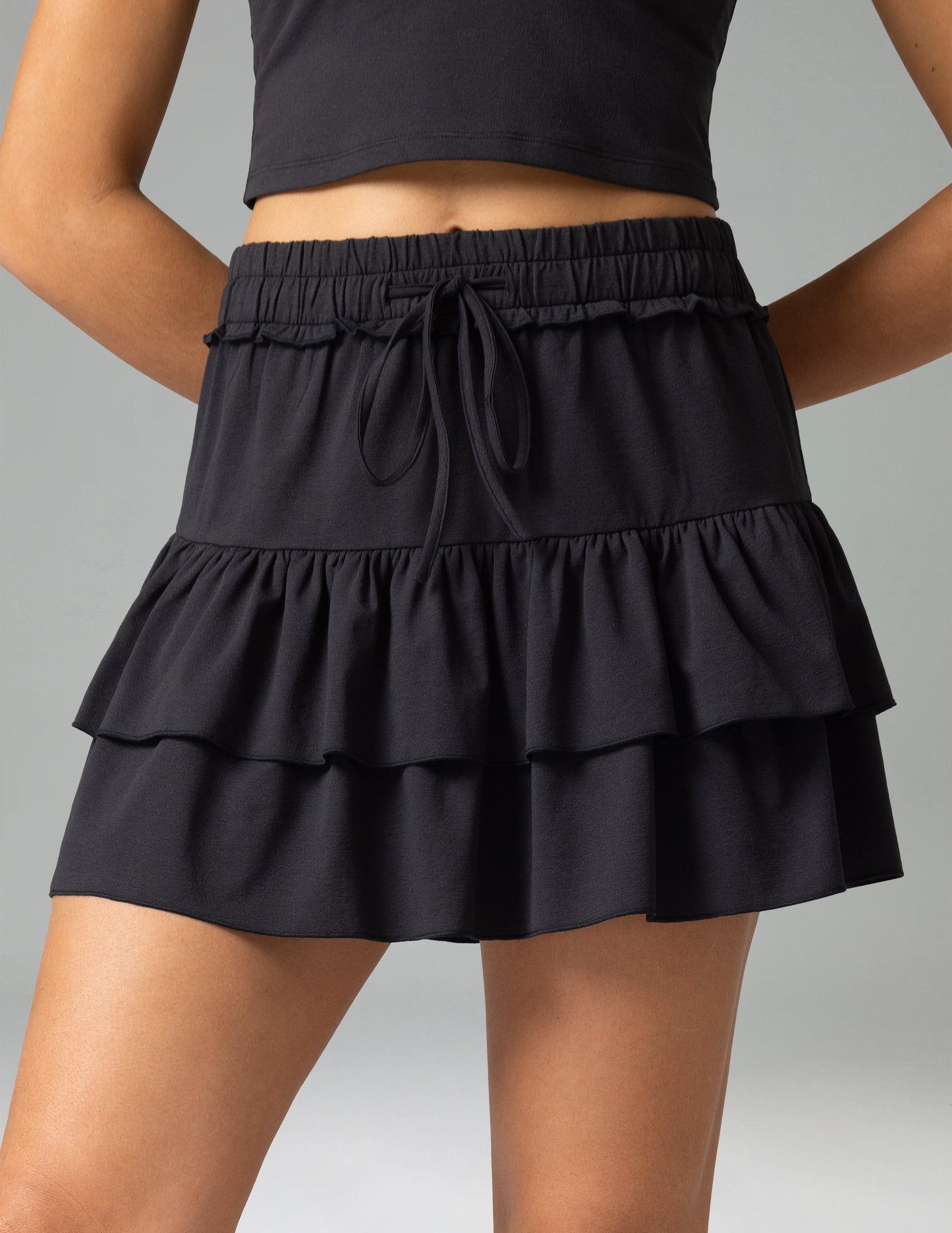 Sorona 3-Layer Ruffle Skirt with Built-In Anti-Exposure Shorts