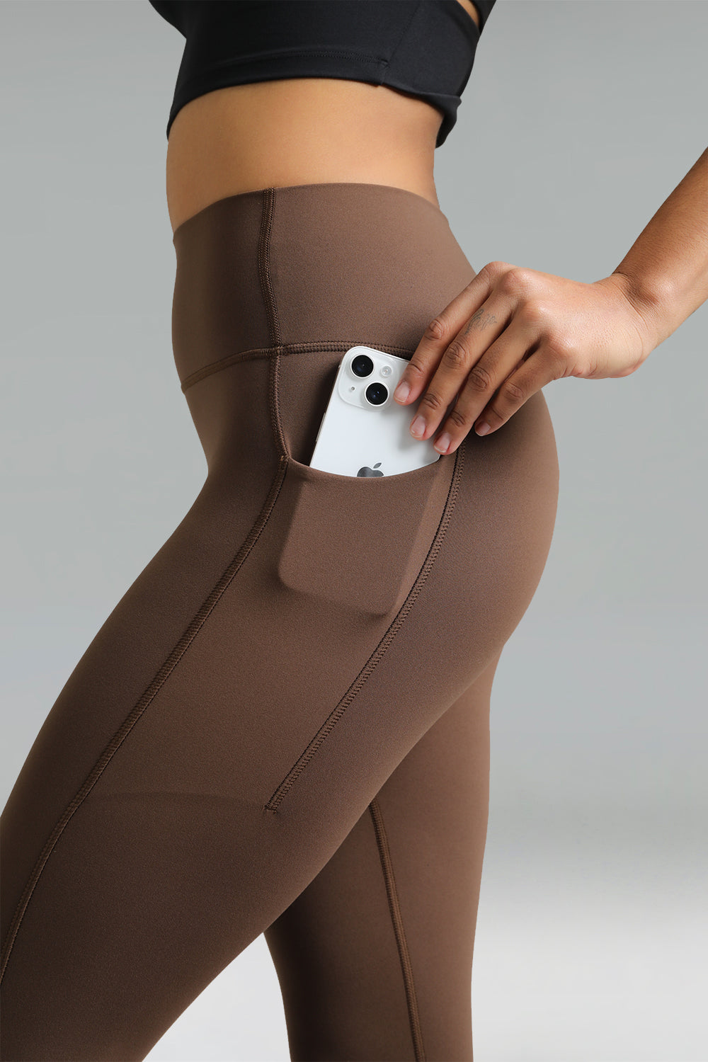 Dreamlux High Waisted No Front Seam Workout 7/8 Leggings w/Pockets