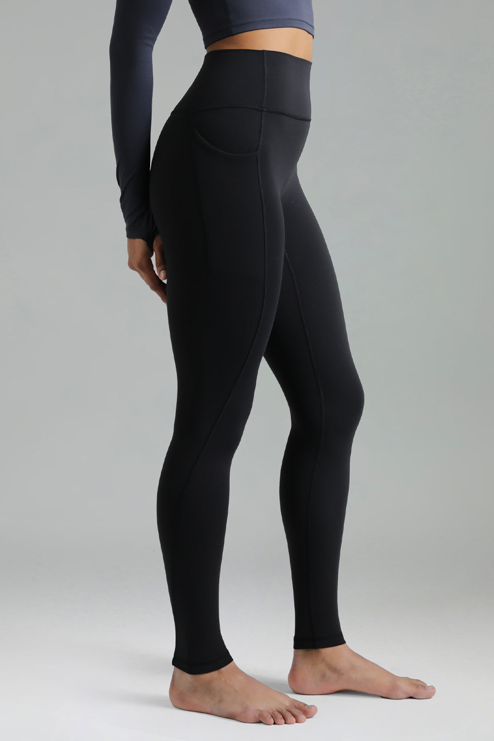 Dreamlux High Waisted No Front Seam Workout Full Length Leggings 28 w/Pockets