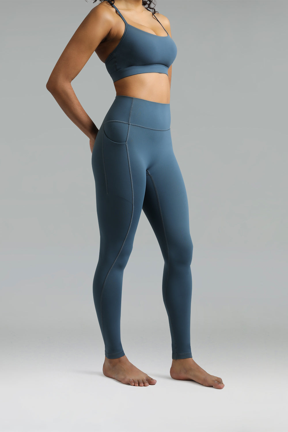 Dreamlux High Waisted No Front Seam Workout Full Length Leggings 28 w/Pockets