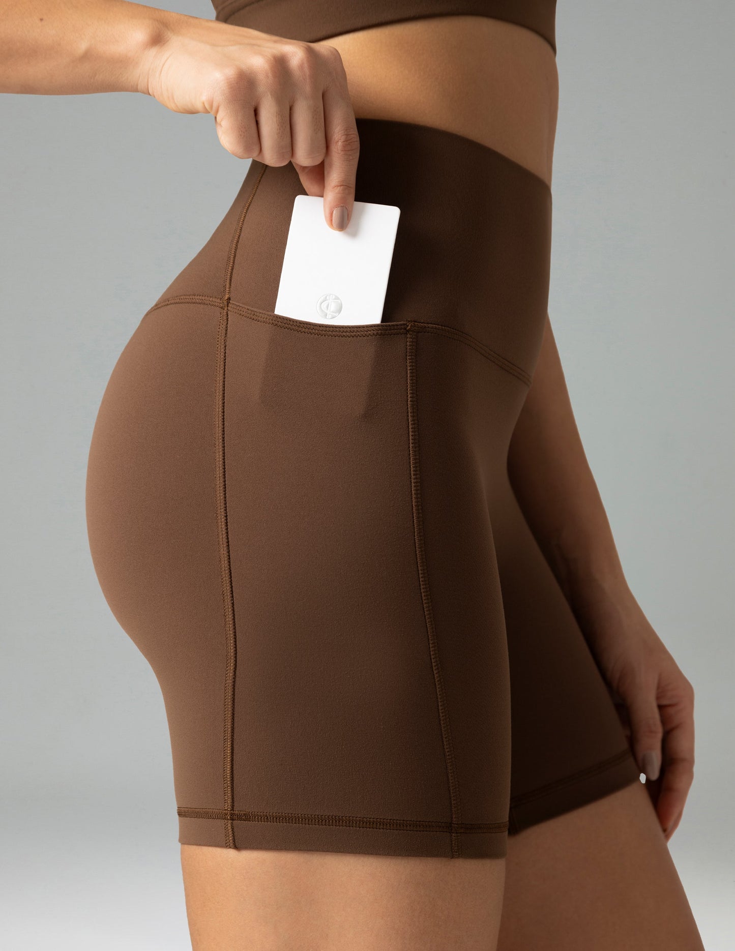 Dreamlux High Waisted No Front Seam 6 Legging Shorts w/Pockets