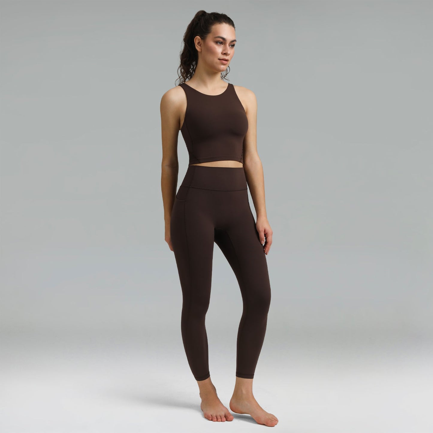 Dreamlux High Waisted No Front Seam Workout 7/8 Leggings w/Pockets