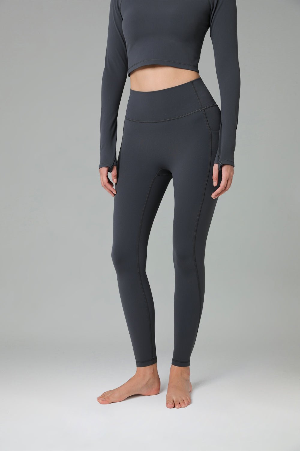 Dreamlux High Waisted No Front Seam Workout 7/8 Leggings w/Pockets