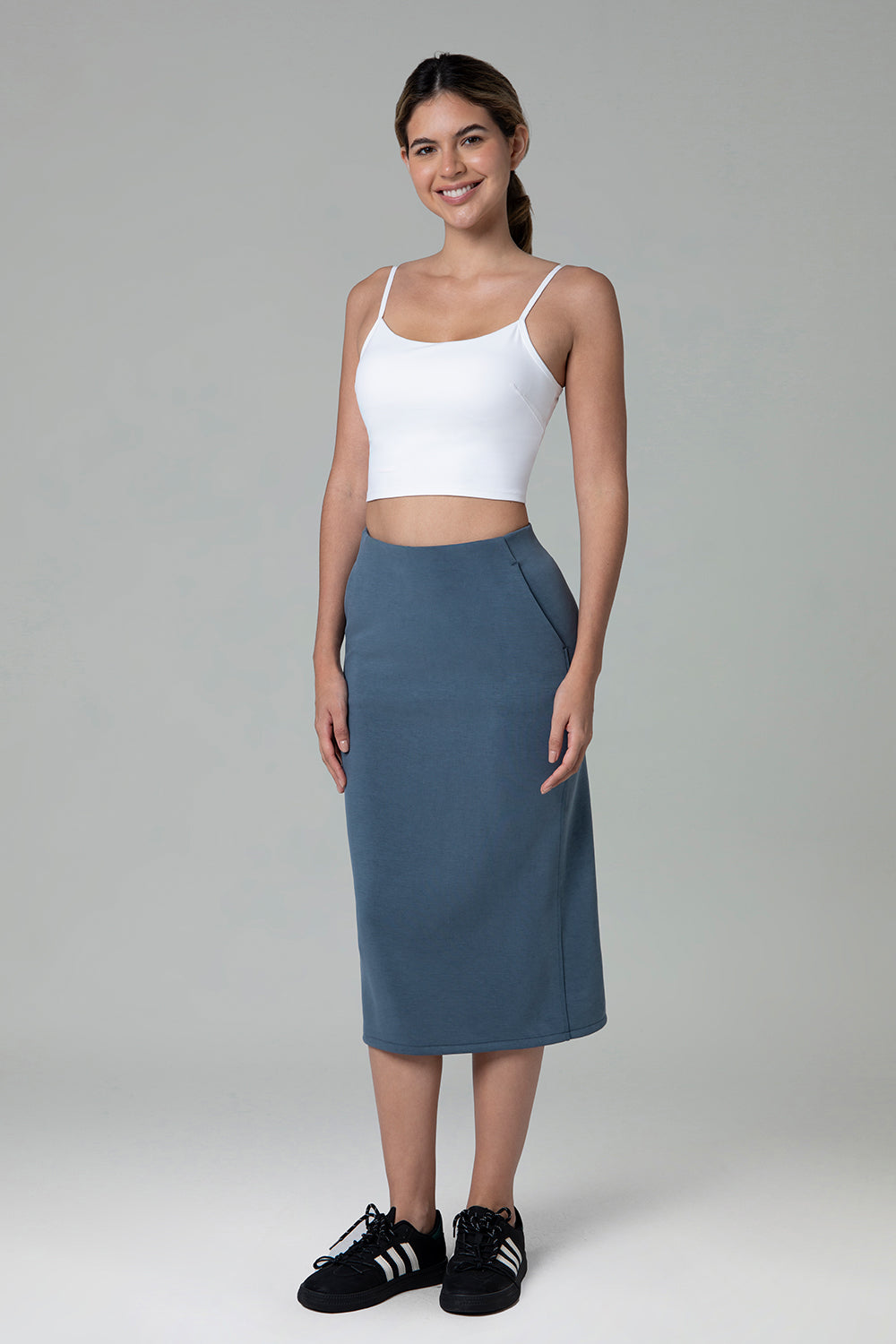 Modal Streamline Midi Skirts w/Pockets