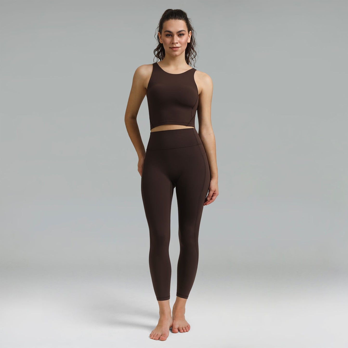 Dreamlux High Waisted No Front Seam Workout 7/8 Leggings w/Pockets