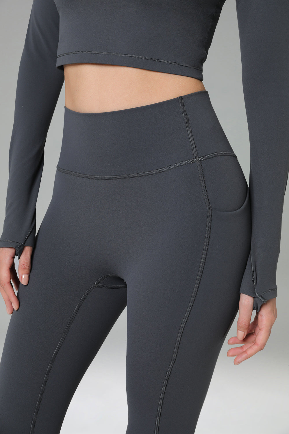 Dreamlux High Waisted No Front Seam Workout 7/8 Leggings w/Pockets