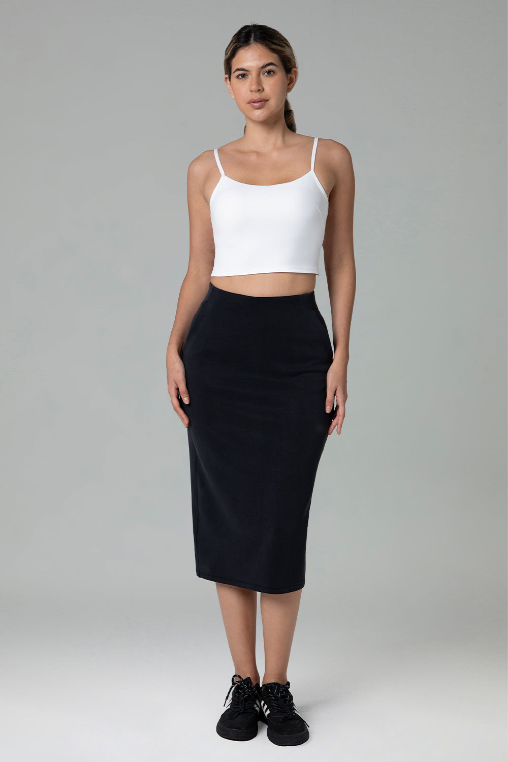 Modal Streamline Midi Skirts w/Pockets