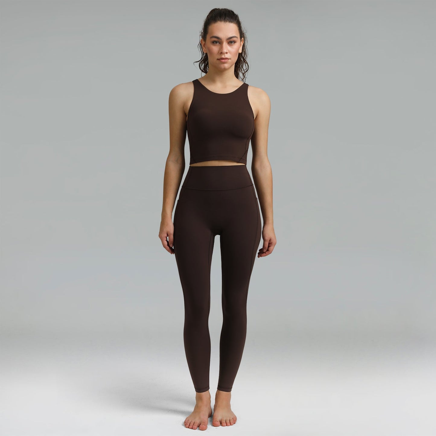 Dreamlux High Waisted No Front Seam Workout Full Length Leggings 28 w/Pockets