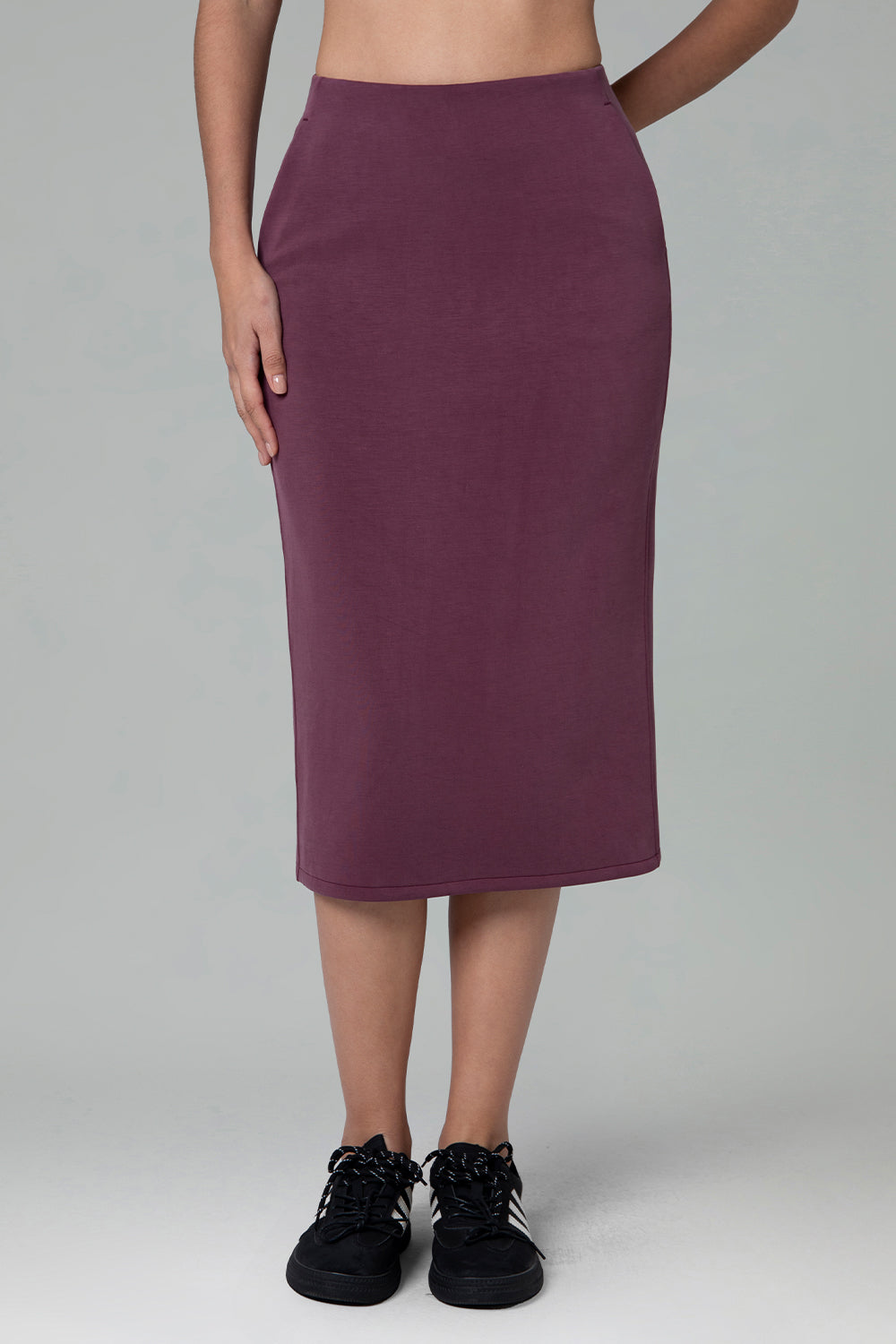 Modal Streamline Midi Skirts w/Pockets