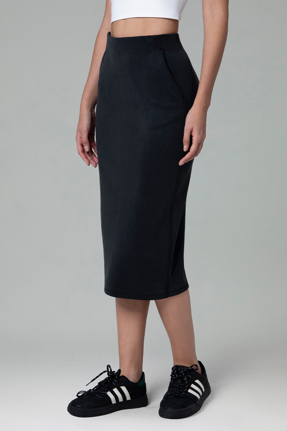 Modal Streamline Midi Skirts w/Pockets