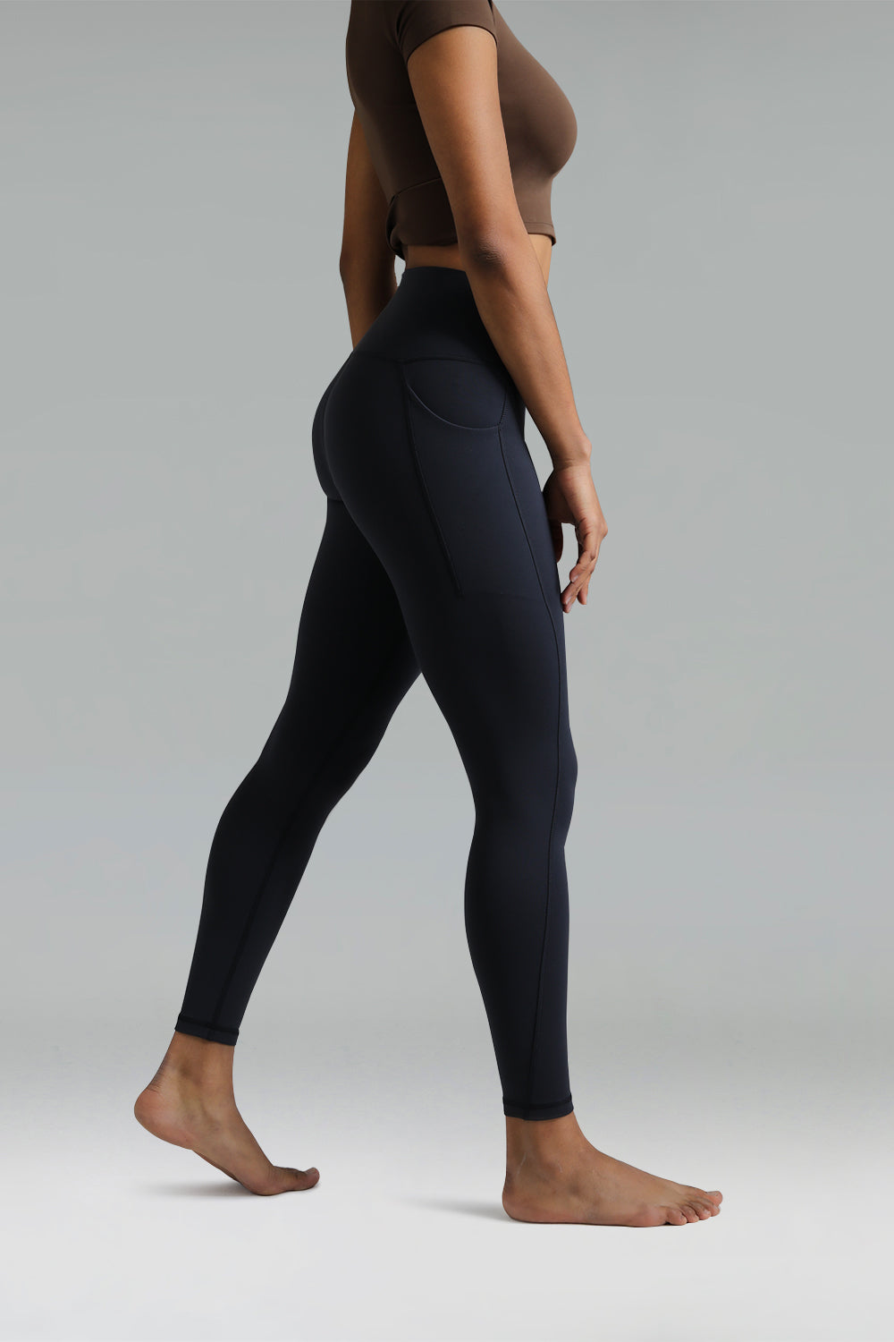 Dreamlux High Waisted No Front Seam Workout 7/8 Leggings w/Pockets