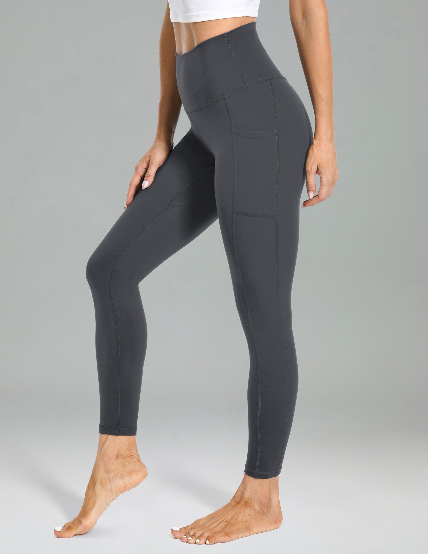 Essential No-Roll High Waisted Sports Leggings 25 w/Pockets