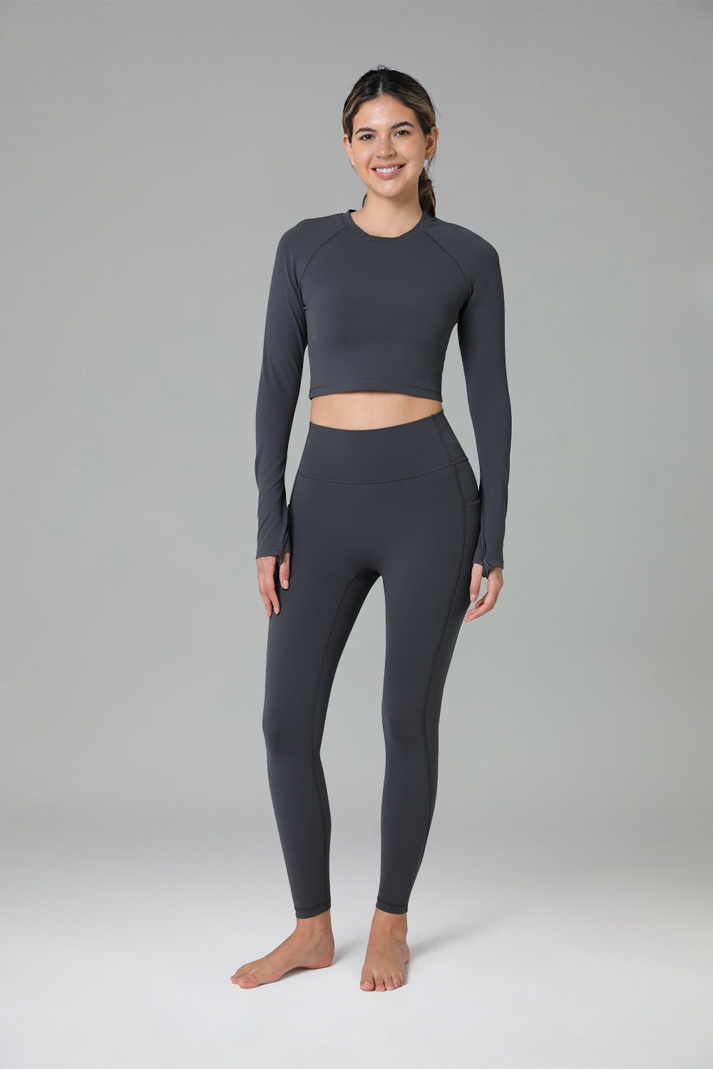 Dreamlux High Waisted No Front Seam Workout 7/8 Leggings w/Pockets