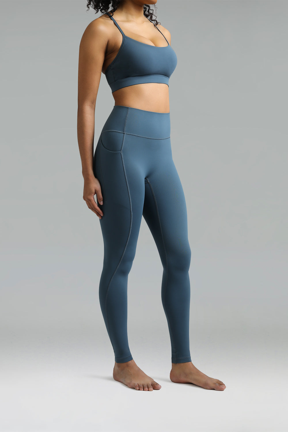 Dreamlux High Waisted No Front Seam Workout Full Length Leggings 28 w/Pockets