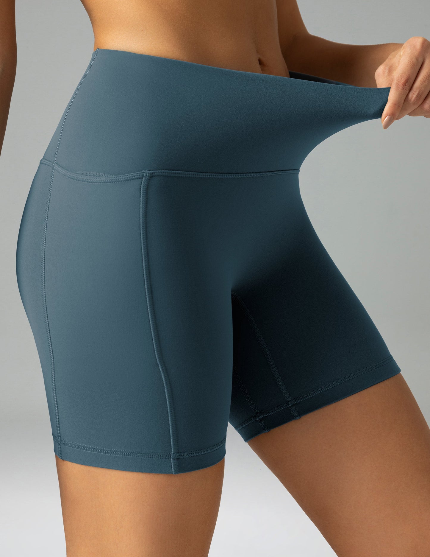 Dreamlux High Waisted No Front Seam 6 Legging Shorts w/Pockets