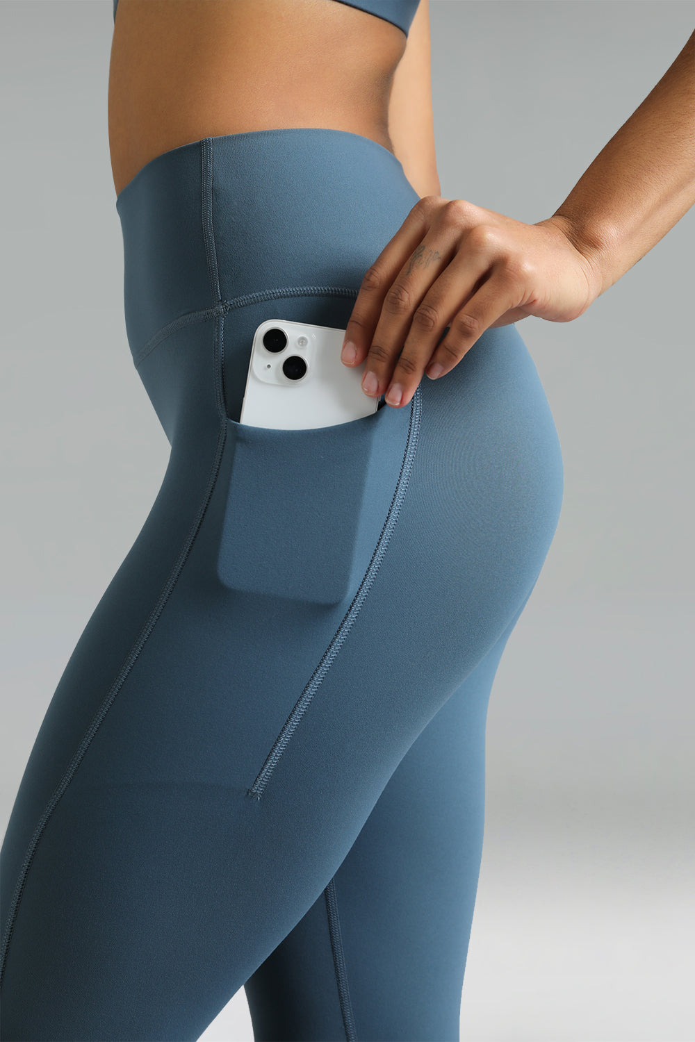 Dreamlux High Waisted No Front Seam Workout 7/8 Leggings w/Pockets