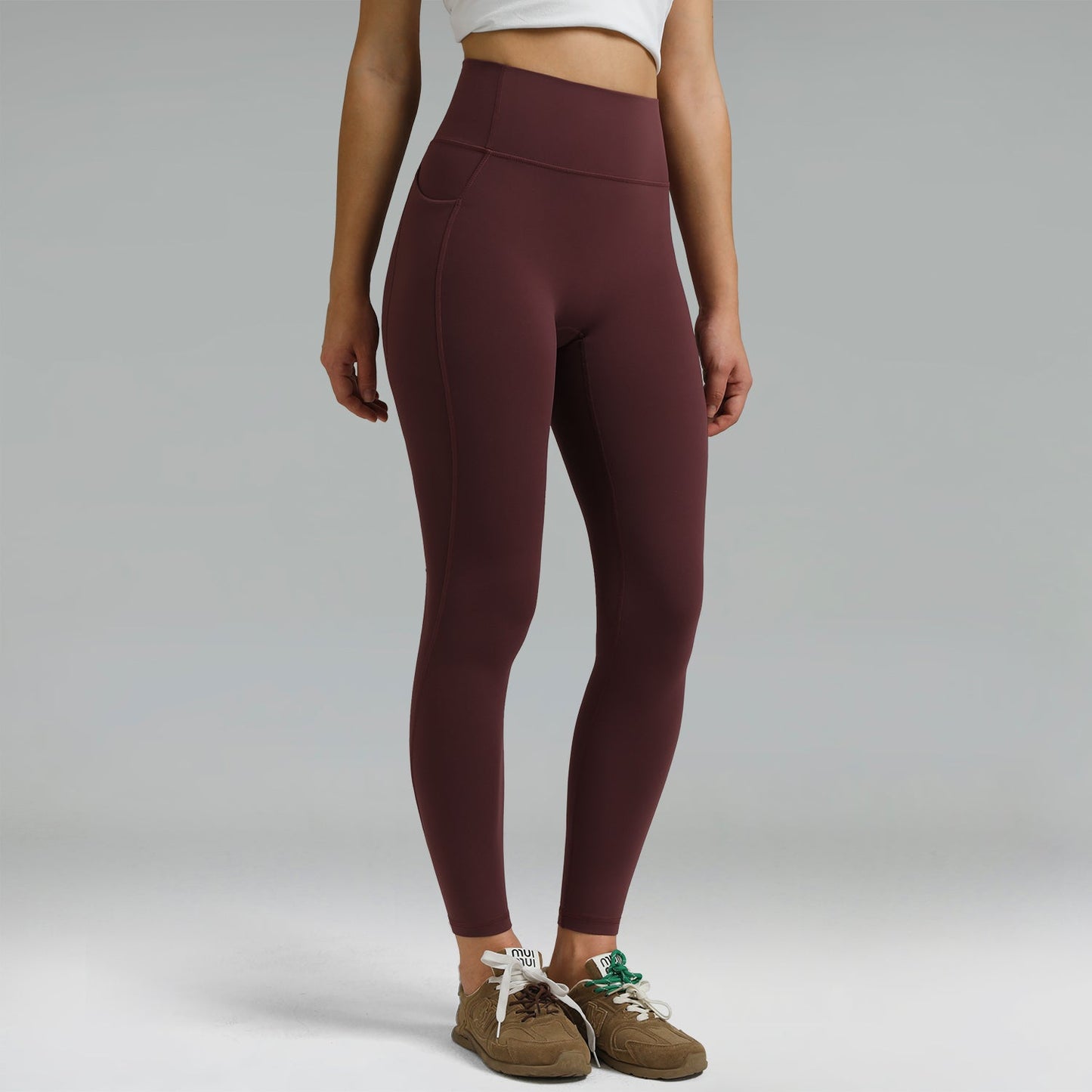 Dreamlux High Waisted No Front Seam Workout Full Length Leggings 28 w/Pockets