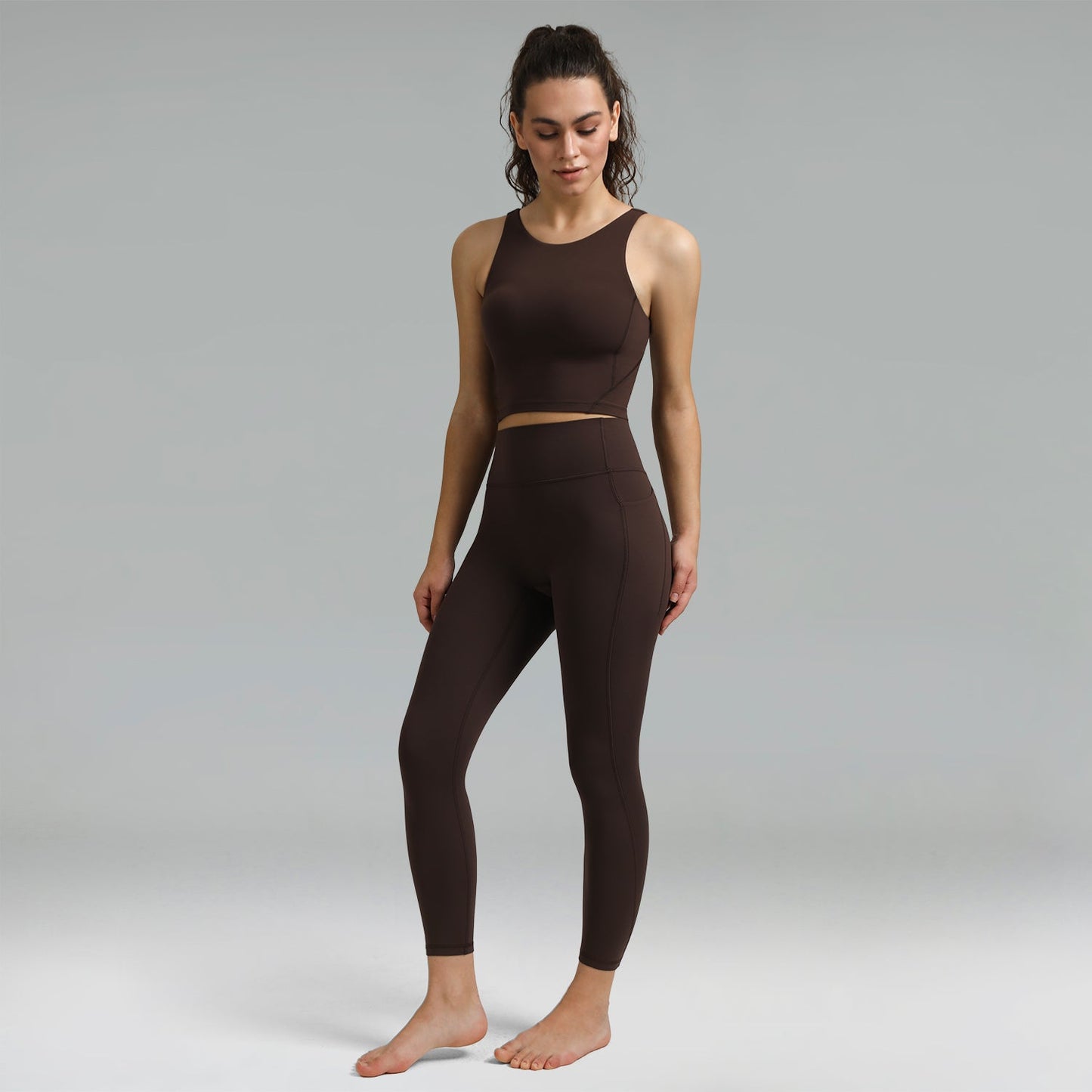 Dreamlux High Waisted No Front Seam Workout 7/8 Leggings w/Pockets