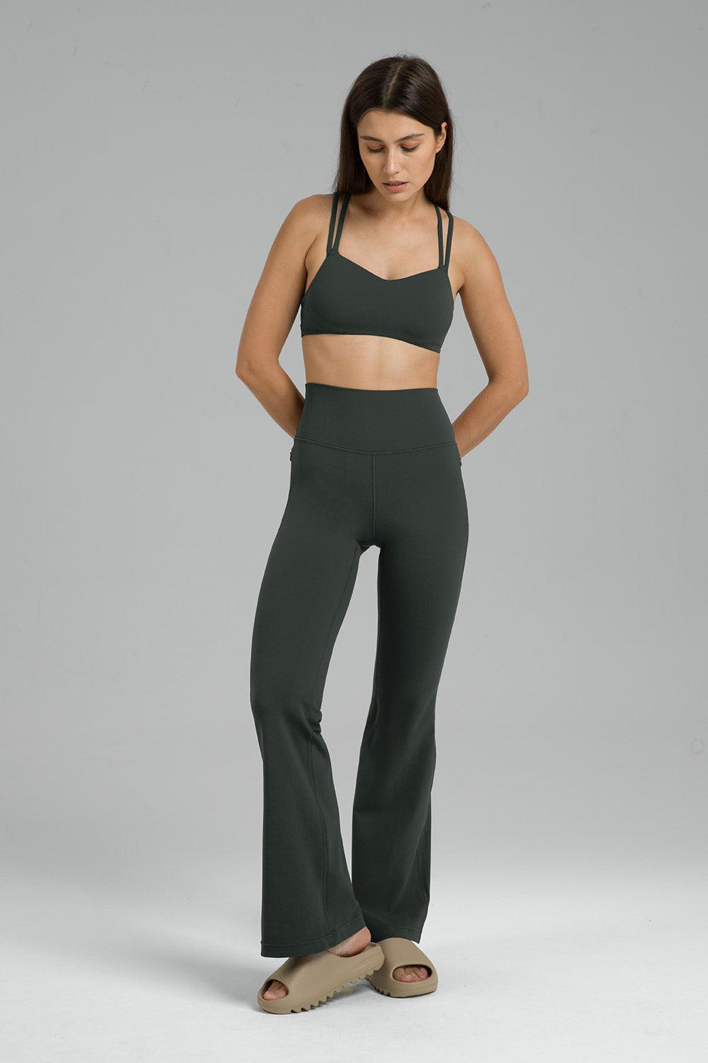 Dreamlux Zip Pocket Yoga Pants Flared Legging Bootcut 29.5