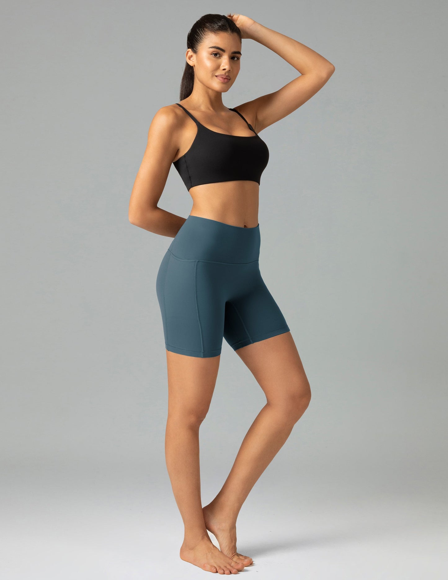 Dreamlux High Waisted No Front Seam 6 Legging Shorts w/Pockets