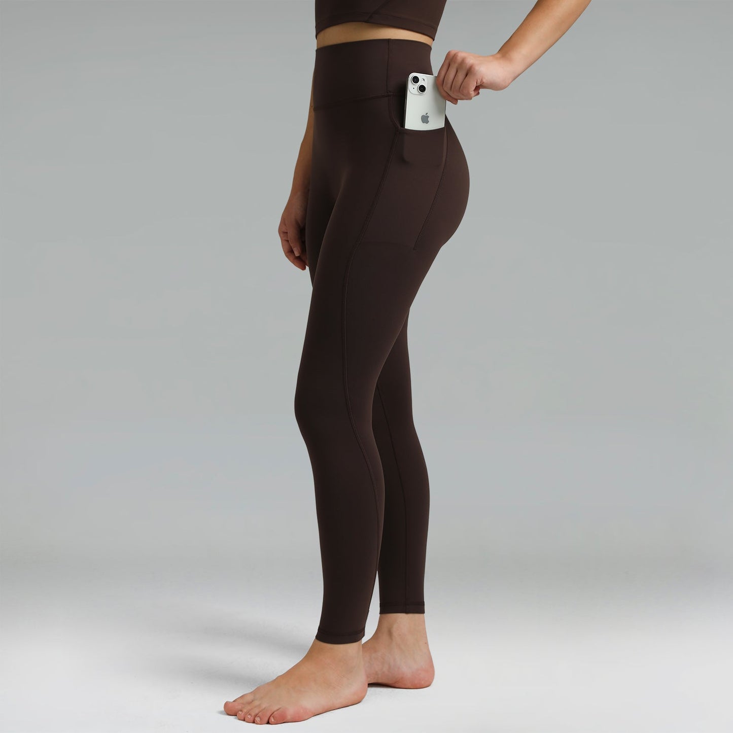 Dreamlux High Waisted No Front Seam Workout Full Length Leggings 28 w/Pockets