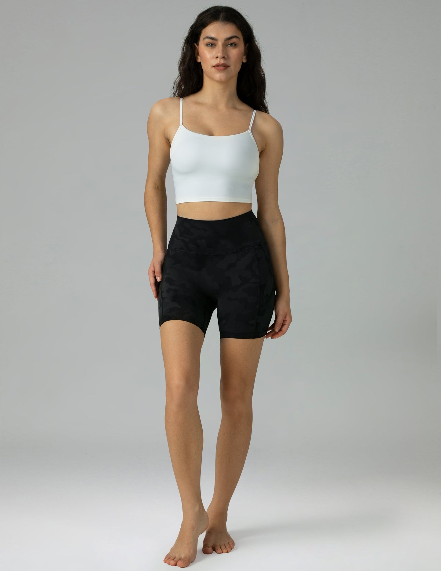 Dreamlux High Waisted No Front Seam 6 Legging Shorts w/Pockets