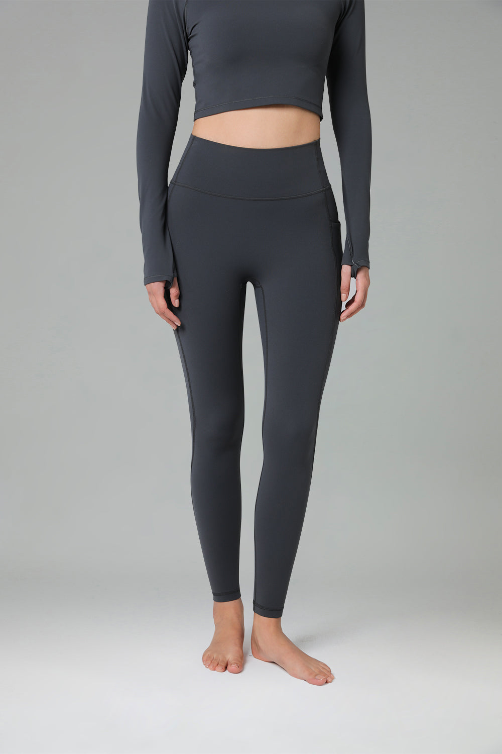 Dreamlux High Waisted No Front Seam Workout 7/8 Leggings w/Pockets