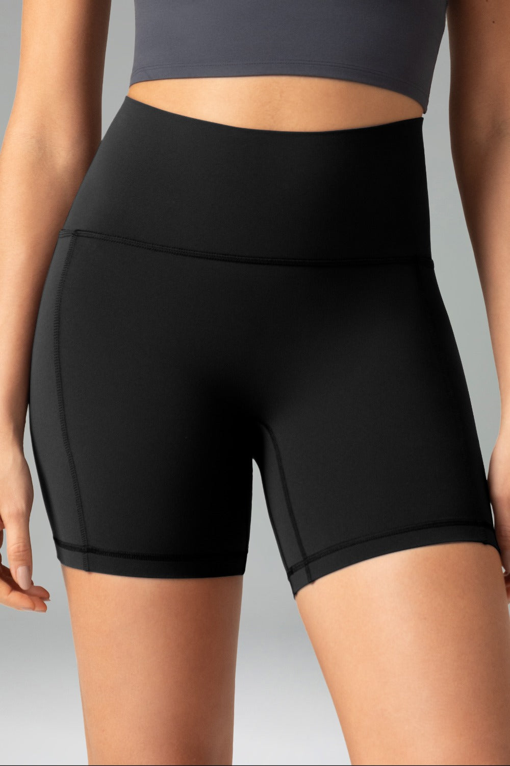 Dreamlux High Waisted No Front Seam 6 Legging Shorts w/Pockets