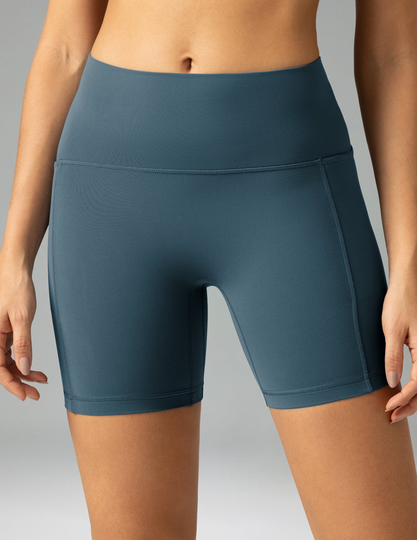 Dreamlux High Waisted No Front Seam 6 Legging Shorts w/Pockets